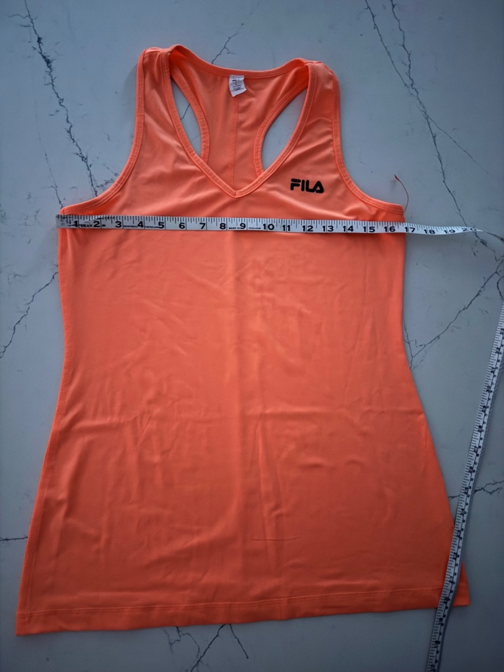 New Fila Orange Fitted Razorback Tank Top Large - Picture 7 of 7